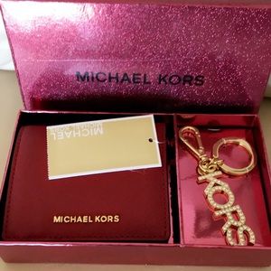 Michael Kors cherry red wallet set (NWT)